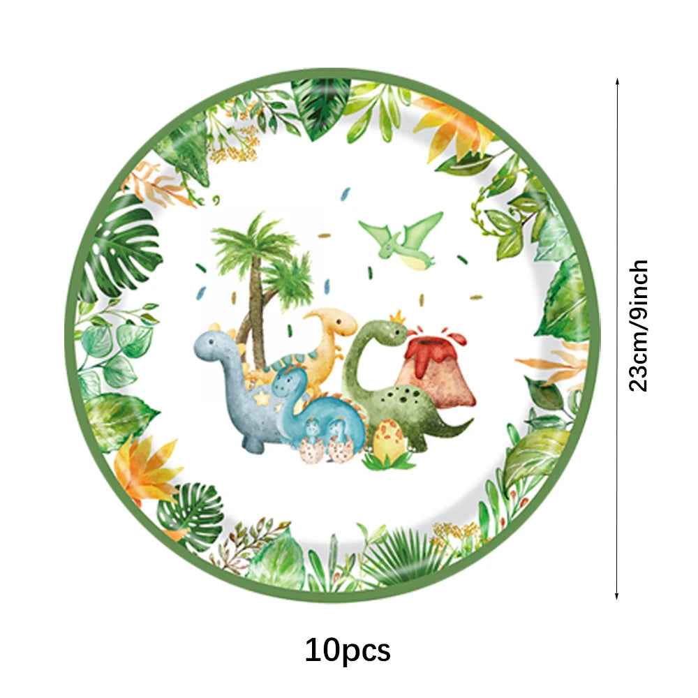 🦕 Dino-Roar Party Set – Fun Disposable Tableware for a Jurassic Birthday Bash 🎂🎈 - ThiGui