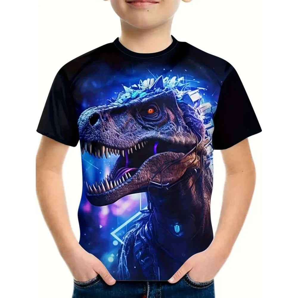 🦕 Epic Dino Adventure Tee – Roar Into Summer in Style! 3D Dinosaur Print T-Shirt for Boys – Cool, Bold, and Summer-Ready! - ThiGui