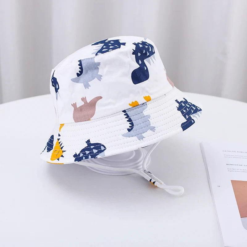🌞 Sunshine-Ready! Adorable Cartoon Bucket Hat for Babies & Toddlers 🧢🦕 - ThiGui