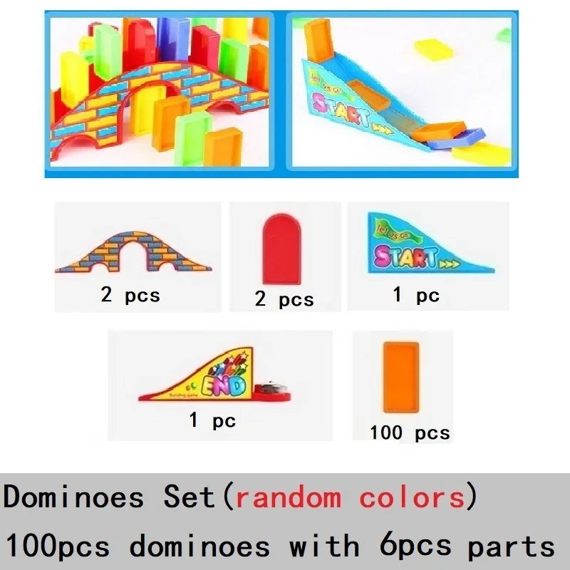 🚂 Domino Train Builder – 100-Piece Colourful Domino Set for Creative Play! 🌈🧠 - ThiGui