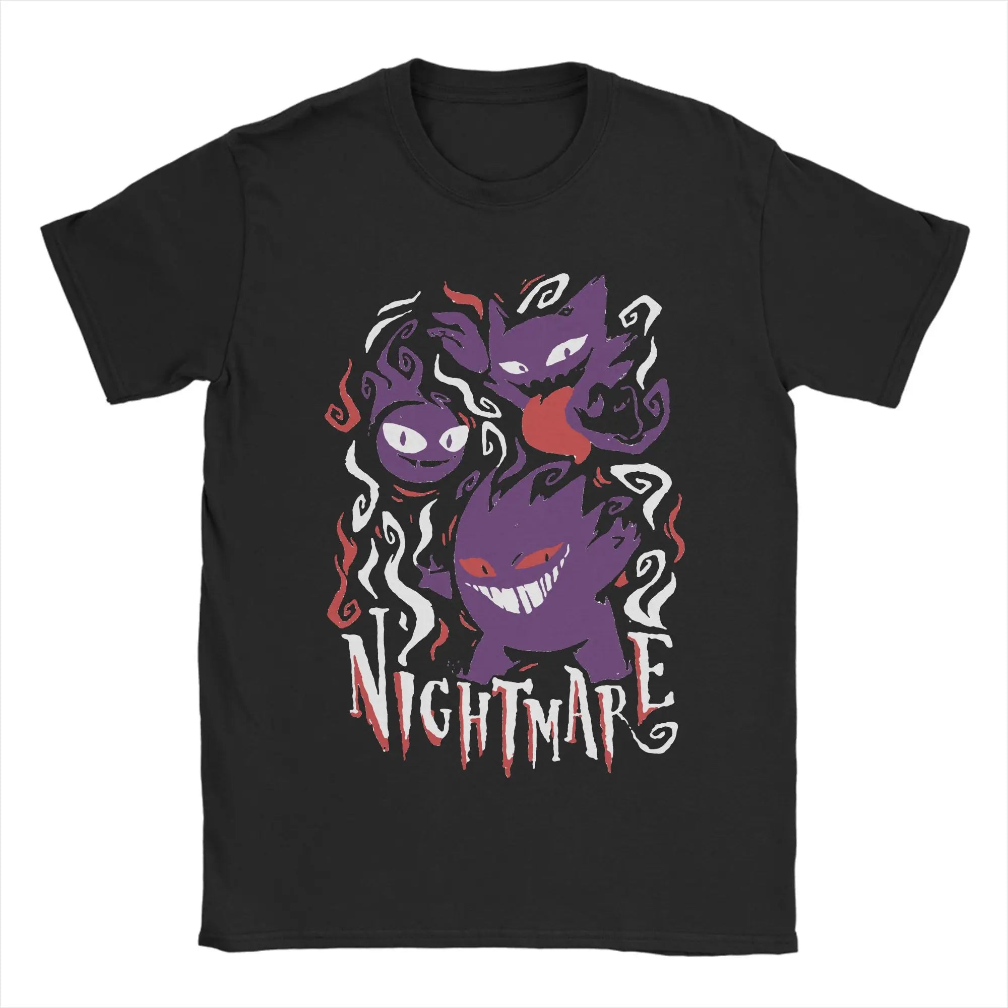 🟣 Cool Manga Ghost Cotton Tee 👕 Street Style for Trendy Boys - ThiGui
