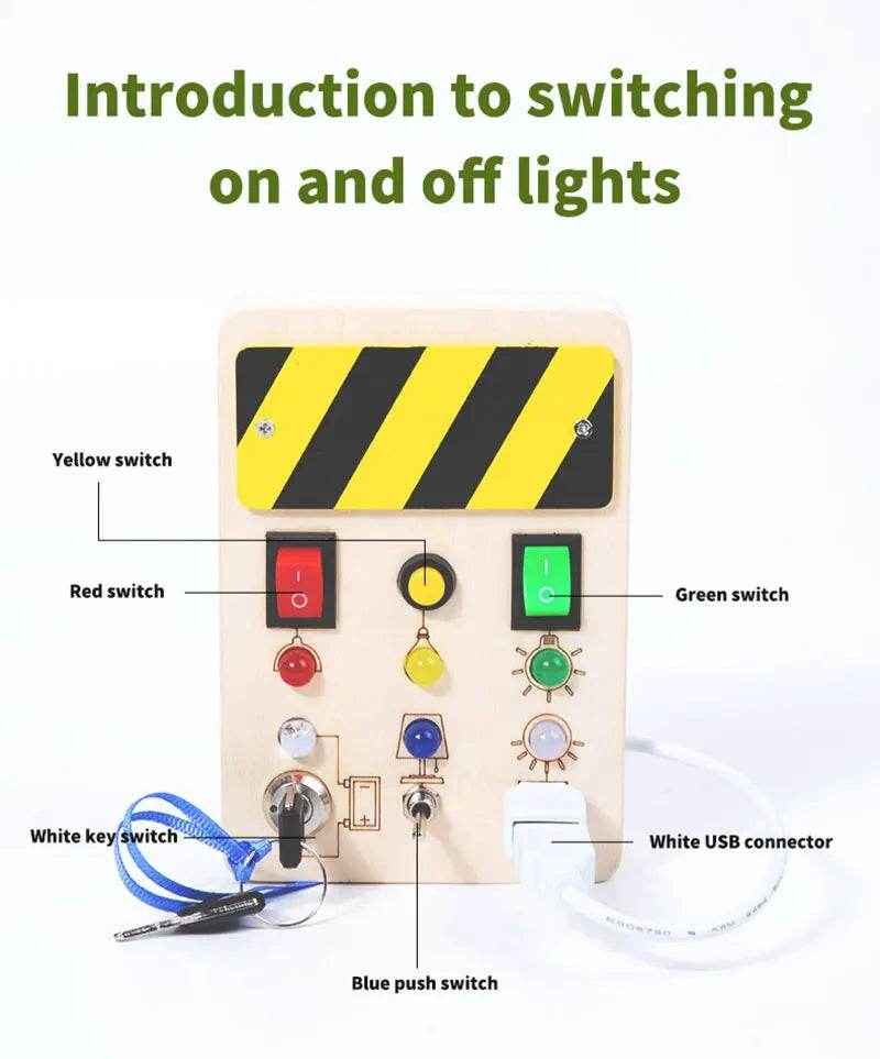 🌳Ultimate Montessori Busy Board – Light-Up Steering Wheel Fun for Curious Little Explorers! - ThiGui