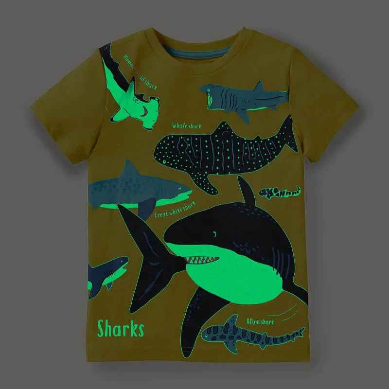 🦈 Boys' Shark Power Tee – Comfy, Cool & Ready for Action! 🌟 - ThiGui
