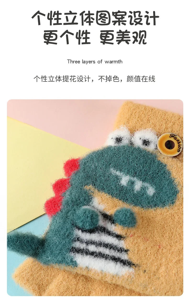 🦕 Dino Flip Gloves – Warm, Fun & Finger-Free for Little Writers! ❄️✋ - ThiGui