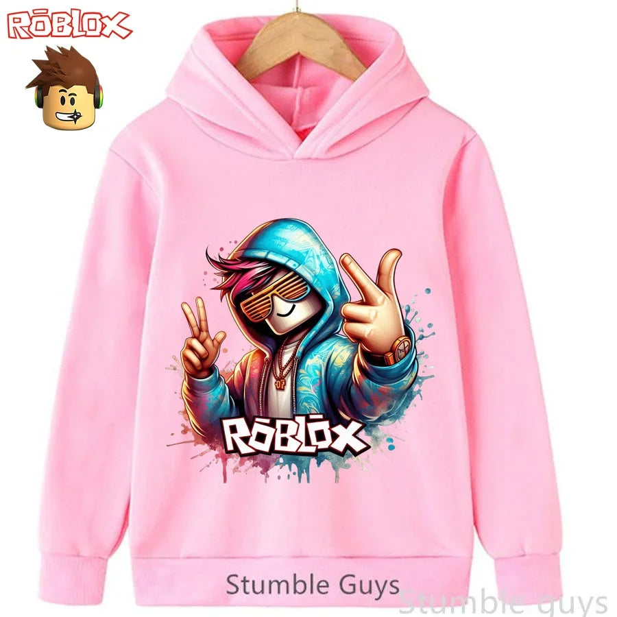 Roblox Autumn Kids Hoodie 🎮🍂 Trendy Game Graphic Sweatshirt - ThiGui