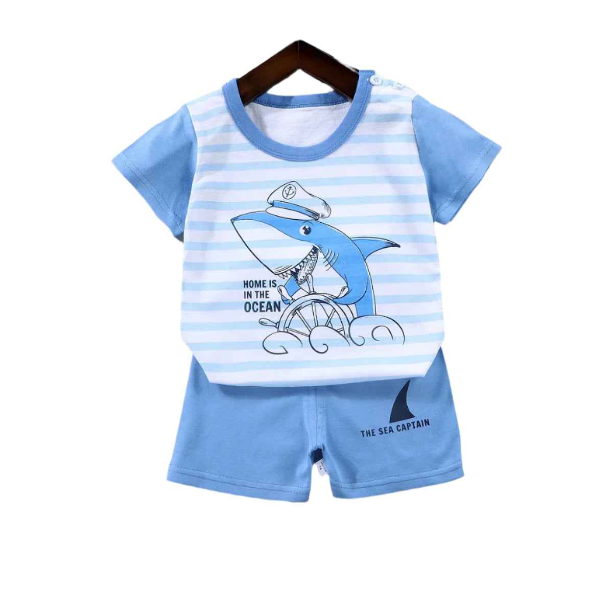 🧢 Smart & Playful! 2-Piece Boys Summer Outfit Set 👕🩳 (Top + Shorts) - ThiGui