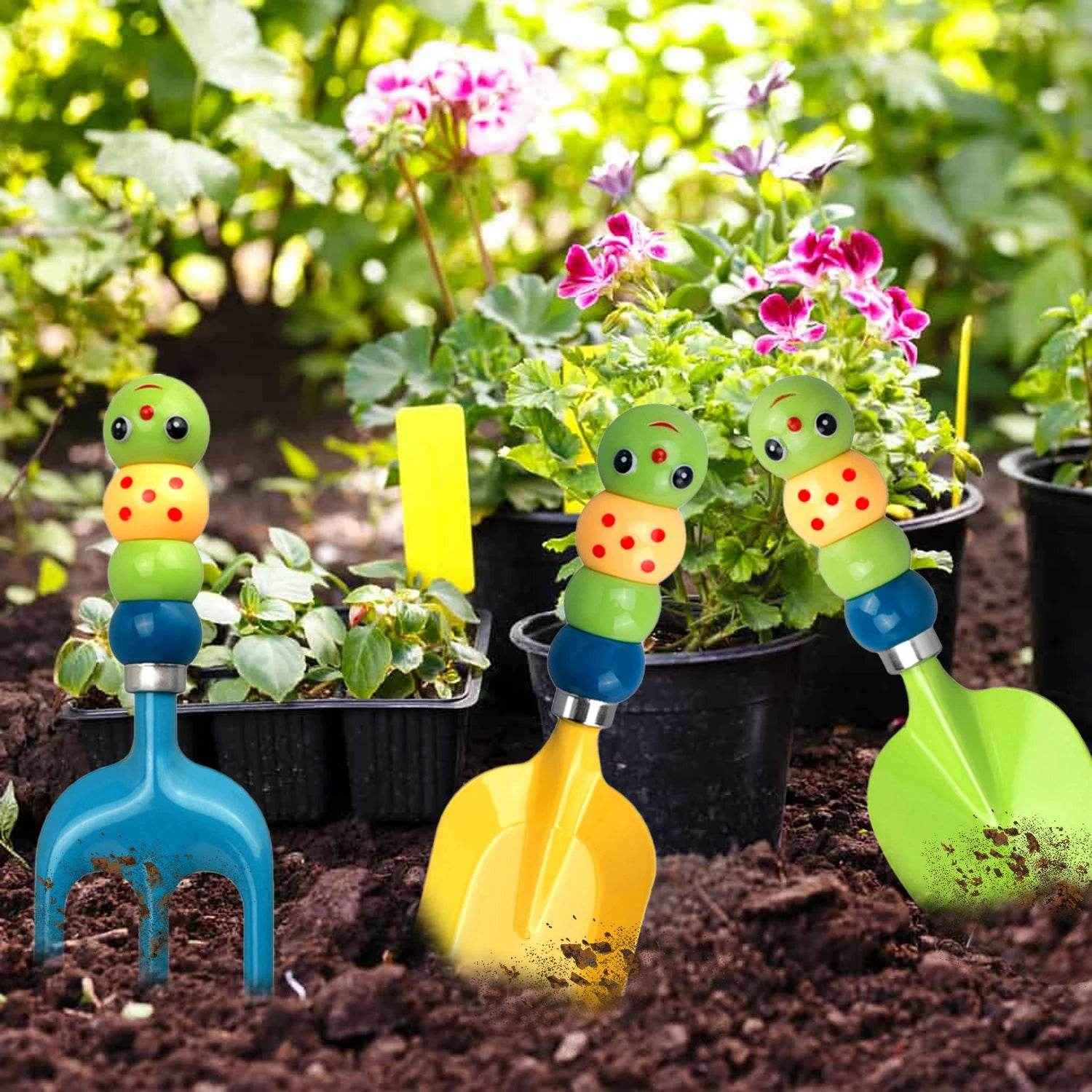 🌼 Dig, Plant & Play! Colourful Garden Tools Set for Little Green-Thumbs - ThiGui