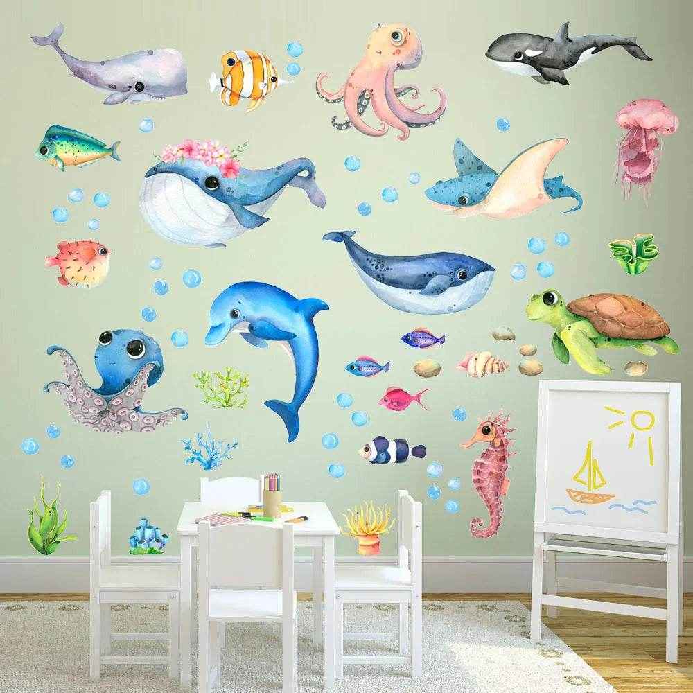 🐠 Under-the-Sea Wonder – Marine Life Wall Stickers to Transform Any Room into an Ocean Adventure! - ThiGui