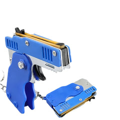 🎯 Mini Rubber Band Gun Keychain 🔫 | 60 Shots of Safe Fun for Boys on the Go! 🚗💨 - ThiGui