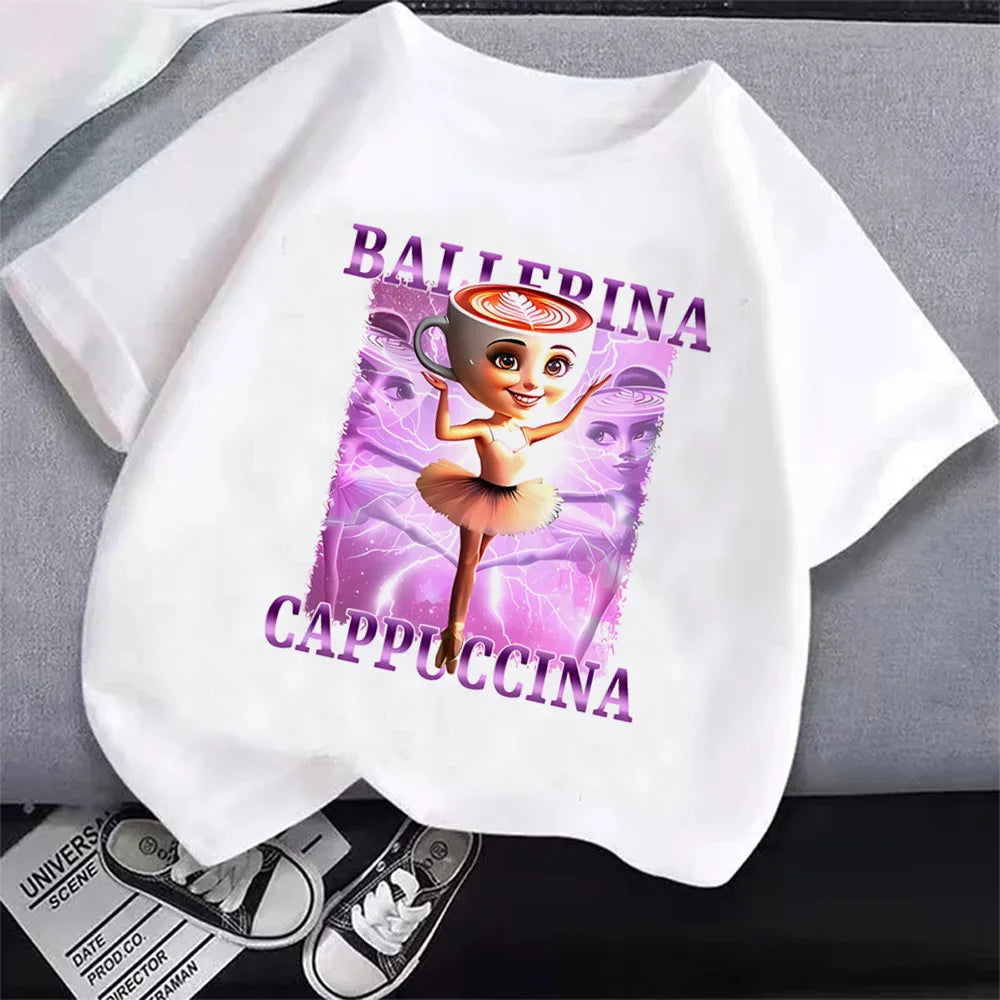 Italian Brainrot T-Shirt Kids Cartoon Anime Print Clothes Round Neck Basic Italian Brainrot Kids Cartoon Tee 🎨😎 Fun Anime Style Boys T-Shirt Tops Absorbent Casual Shirts Gift - ThiGui