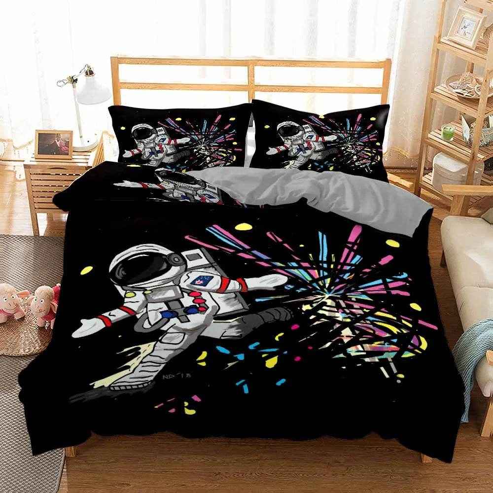 🛸 3D Space Dreams Duvet – Astronaut Bedding for Little Galaxy Explorers! - ThiGui
