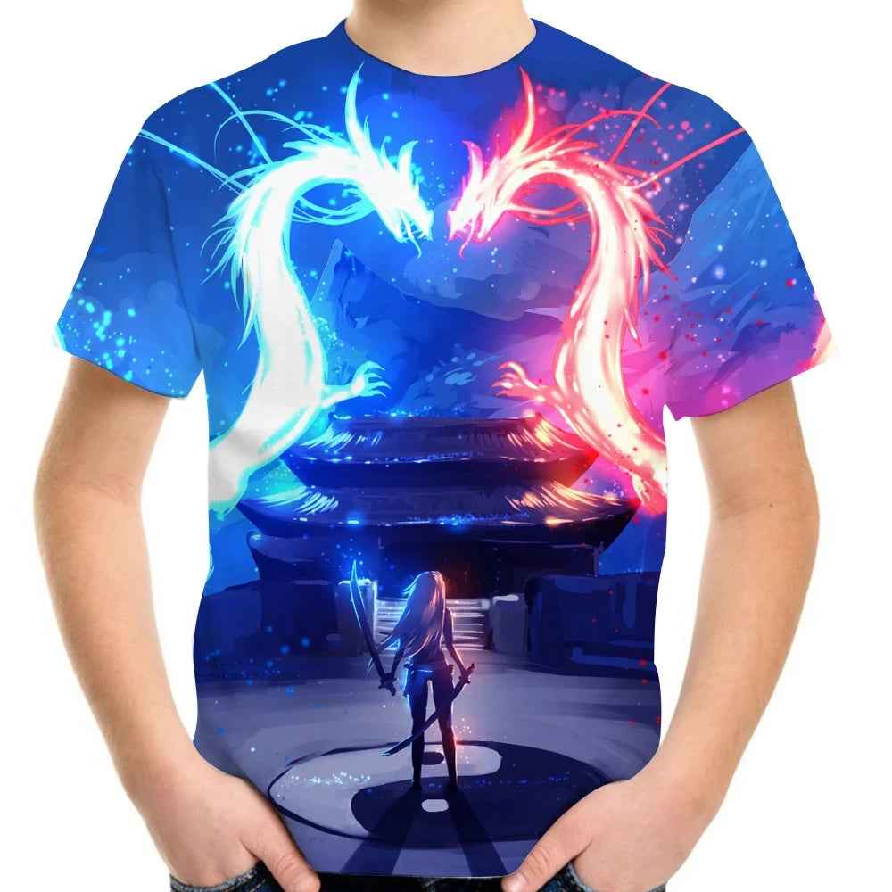 👕Roaring Style! 3D Dragon T-Shirt for Little Adventurers - ThiGui