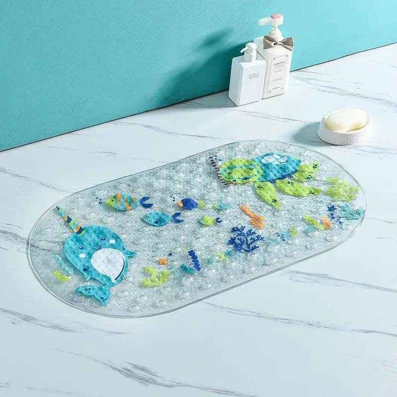 🐾 Safe, Sweet & Splash-Ready – Cartoon Suction Bath Mat for Kids Who Love Bathtime Fun! - ThiGui