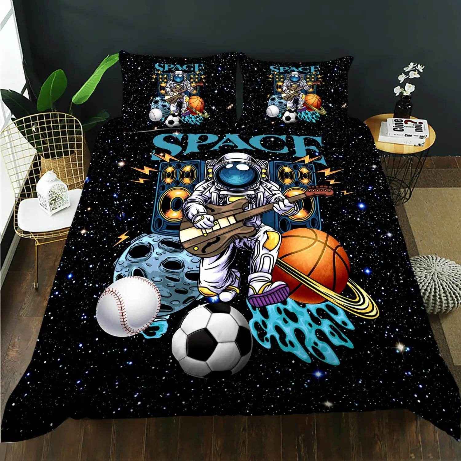 🛸 Cartoon Astronaut Duvet – Soft, Fun & Cozy Bedding for Space-Loving Kids! - ThiGui