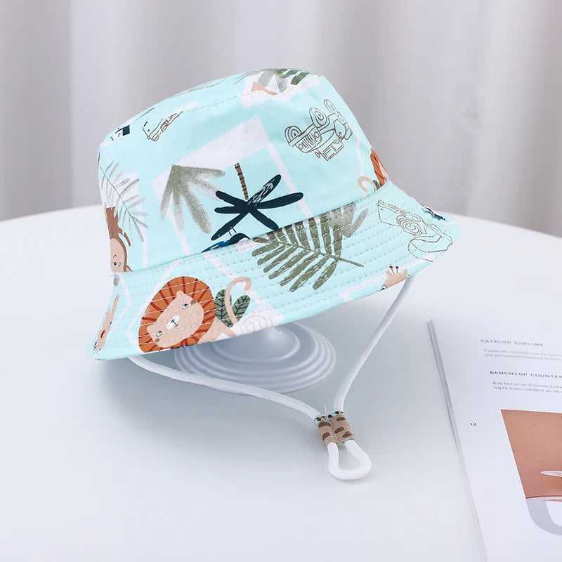 🌞 Sunshine-Ready! Adorable Cartoon Bucket Hat for Babies & Toddlers 🧢🦕 - ThiGui