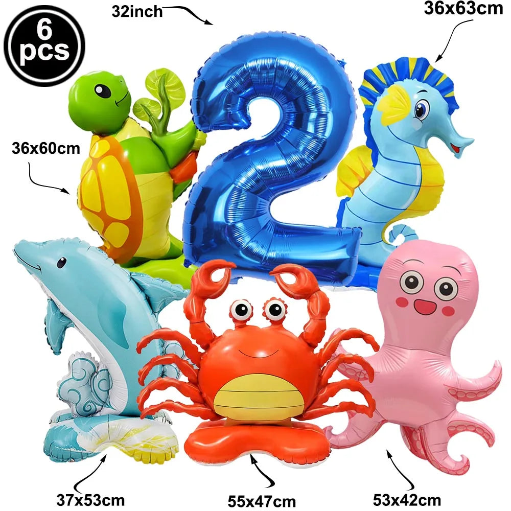 🐠 Under the Sea Birthday Balloon Set – Dive into a Magical Ocean Party! 🌊🎈 - ThiGui