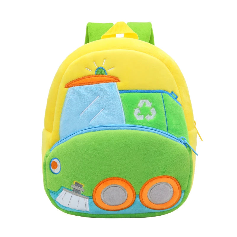 🚧👷‍♂️ Excavator Plush Backpack – Soft & Fun Schoolbag for Tiny Construction Fans! 🎒💛 - ThiGui