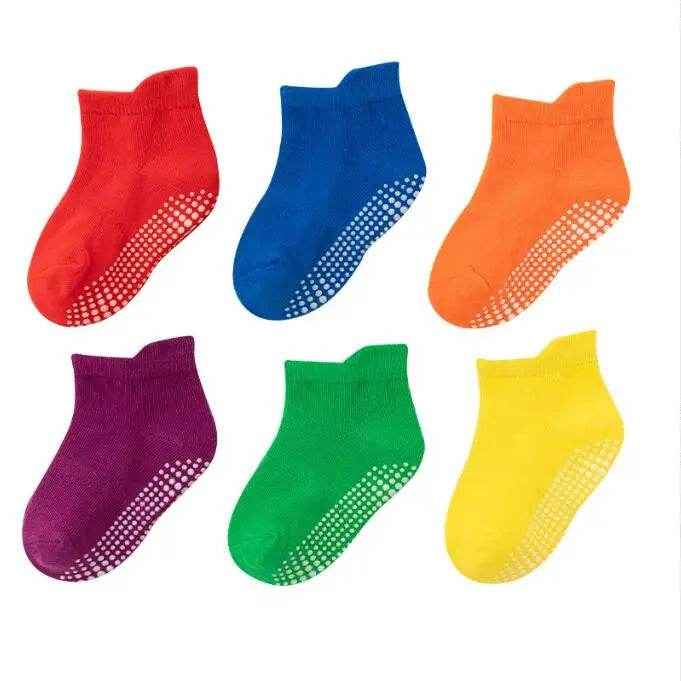 🧦 Comfy Grippy Socks for Little Explorers – 6–12 Pairs of Anti-Slip Cotton Boat Socks (0–5 Years) - ThiGui