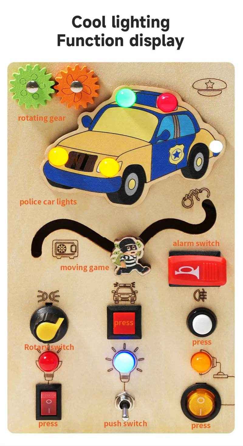 🌳Ultimate Montessori Busy Board – Light-Up Steering Wheel Fun for Curious Little Explorers! - ThiGui