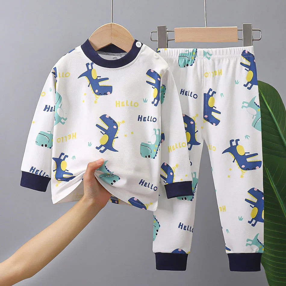 🦕 Snuggle Up in Dino Dreams – Comfy Cotton PJs for Boys & Girls 🌙💤 - ThiGui