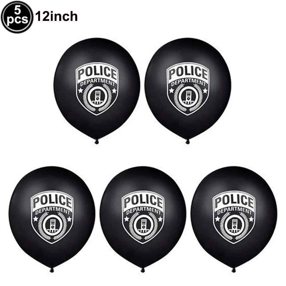 🚓Zoom into Action! Police Car Birthday Balloon Set for Little Heroes Turning 4, 5 or 6! - ThiGui