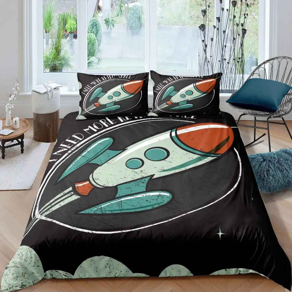 🚀Up, Up, and Asleep! Adorable Astronaut Bedding Set for Little Space Explorers - ThiGui