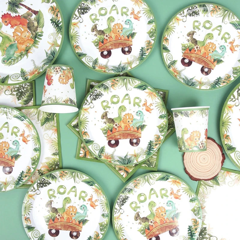 🦖 Roarsome Dino Tableware Set – Make His Birthday Wild & Easy! 🎉🍽️ - ThiGui
