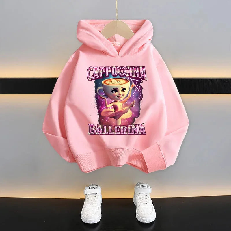 Italian Brainrot Tung Tung Hoodie 😆🧥 Fun Thin Cartoon Sweatshirt for Boys - ThiGui