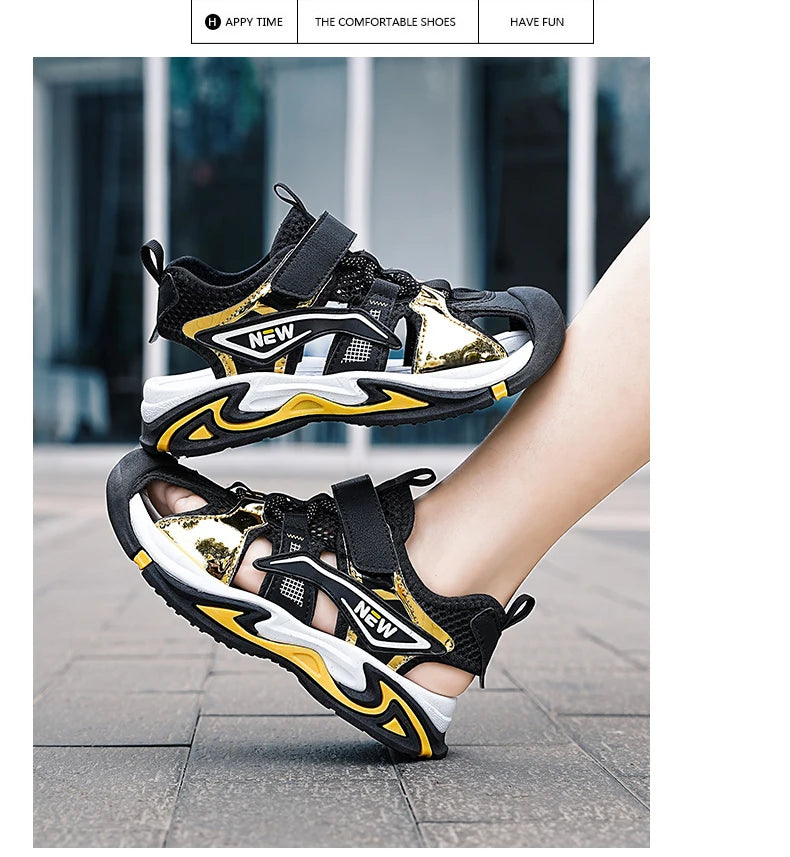 1.1 👟🌊 All-Terrain Adventure Sandals for Boys – Beach to Playground Ready! 🏖️🚀 - ThiGui