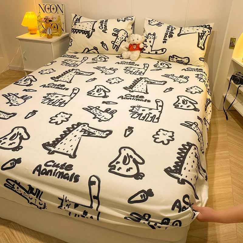 🚗Vroom-Vroom to Sleep! Pure Cotton Car Fitted Sheet for Busy Little Dreamers - ThiGui