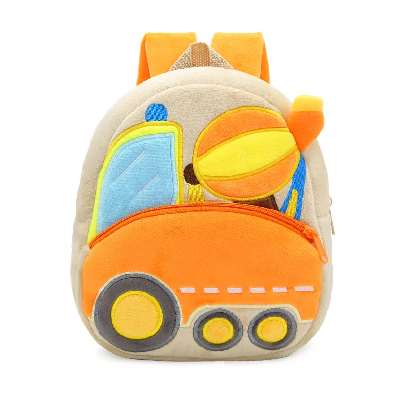 🚧👷‍♂️ Excavator Plush Backpack – Soft & Fun Schoolbag for Tiny Construction Fans! 🎒💛 - ThiGui