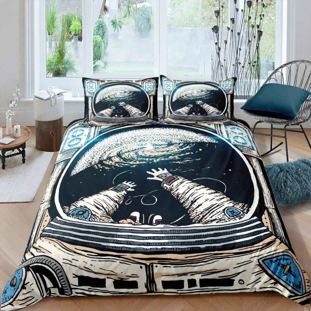 🚀Up, Up, and Asleep! Adorable Astronaut Bedding Set for Little Space Explorers - ThiGui