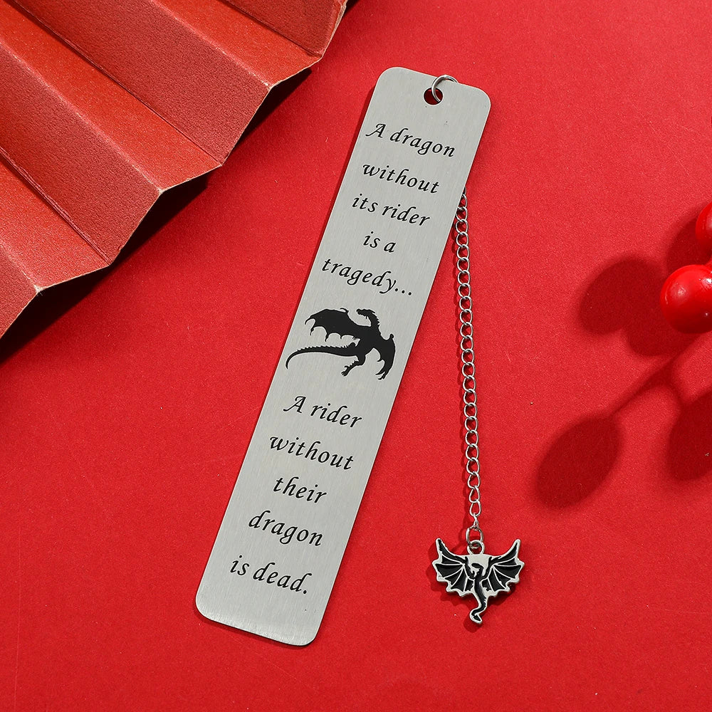 🐉📖 A Touch of Fantasy – Dragon Knight Stainless Steel Bookmark for Brave Young Readers ⚔️🔥 - ThiGui