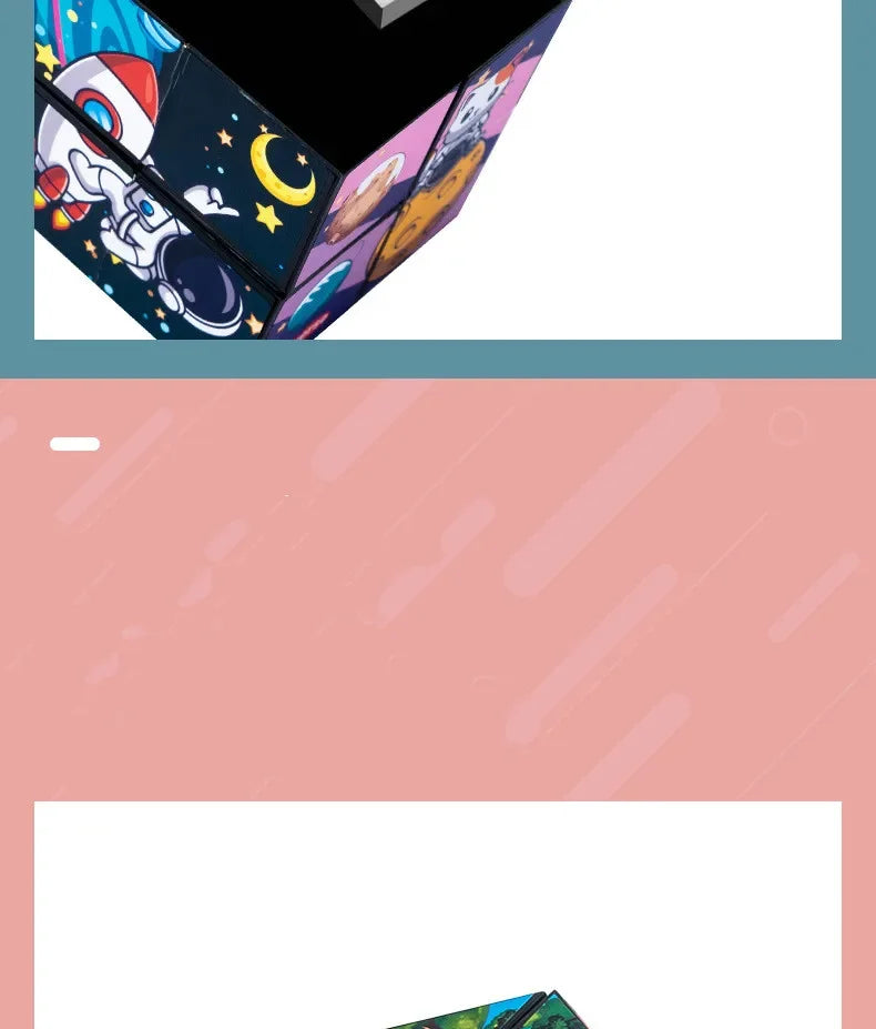 🧠 Smart Fun! Geometric Puzzle Cube Toy 🔄 | Shape-Shifting Fidget Game for Kids & Grown-Ups - ThiGui