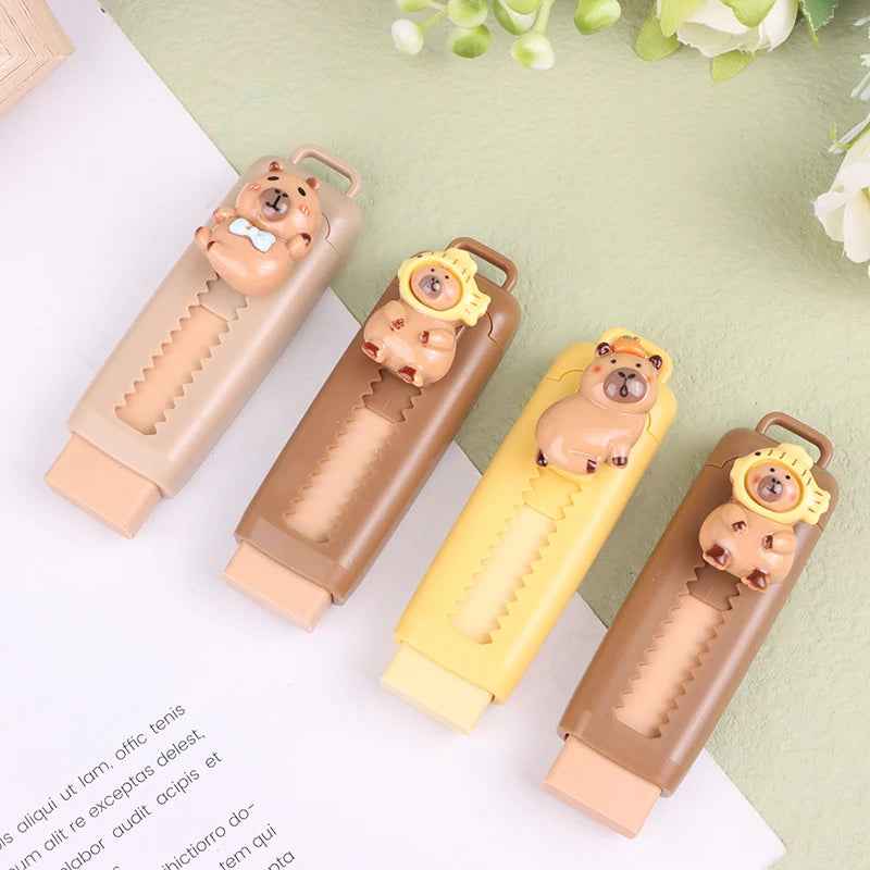 🐹 Kawaii Capybara Push-Pull Eraser – A Pencil Case Favourite with Big Personality! - ThiGui