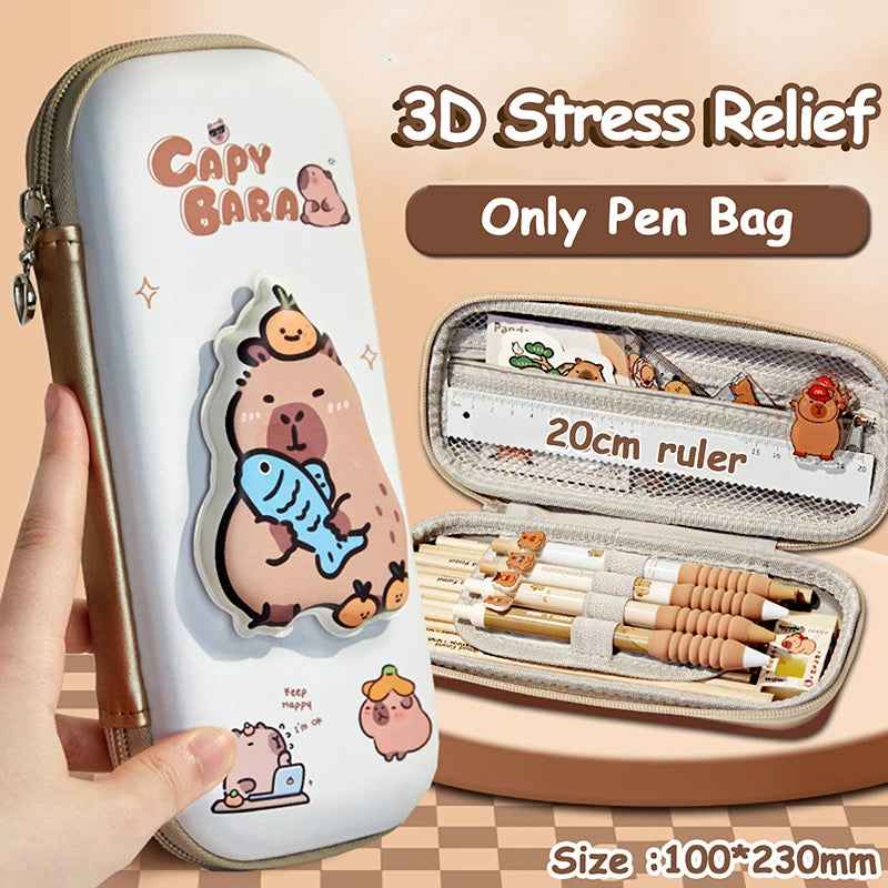 ✂️ Capybara Power Case – 3D Hard Shell Pencil Box That’s Tough, Cute & School-Proof - ThiGui