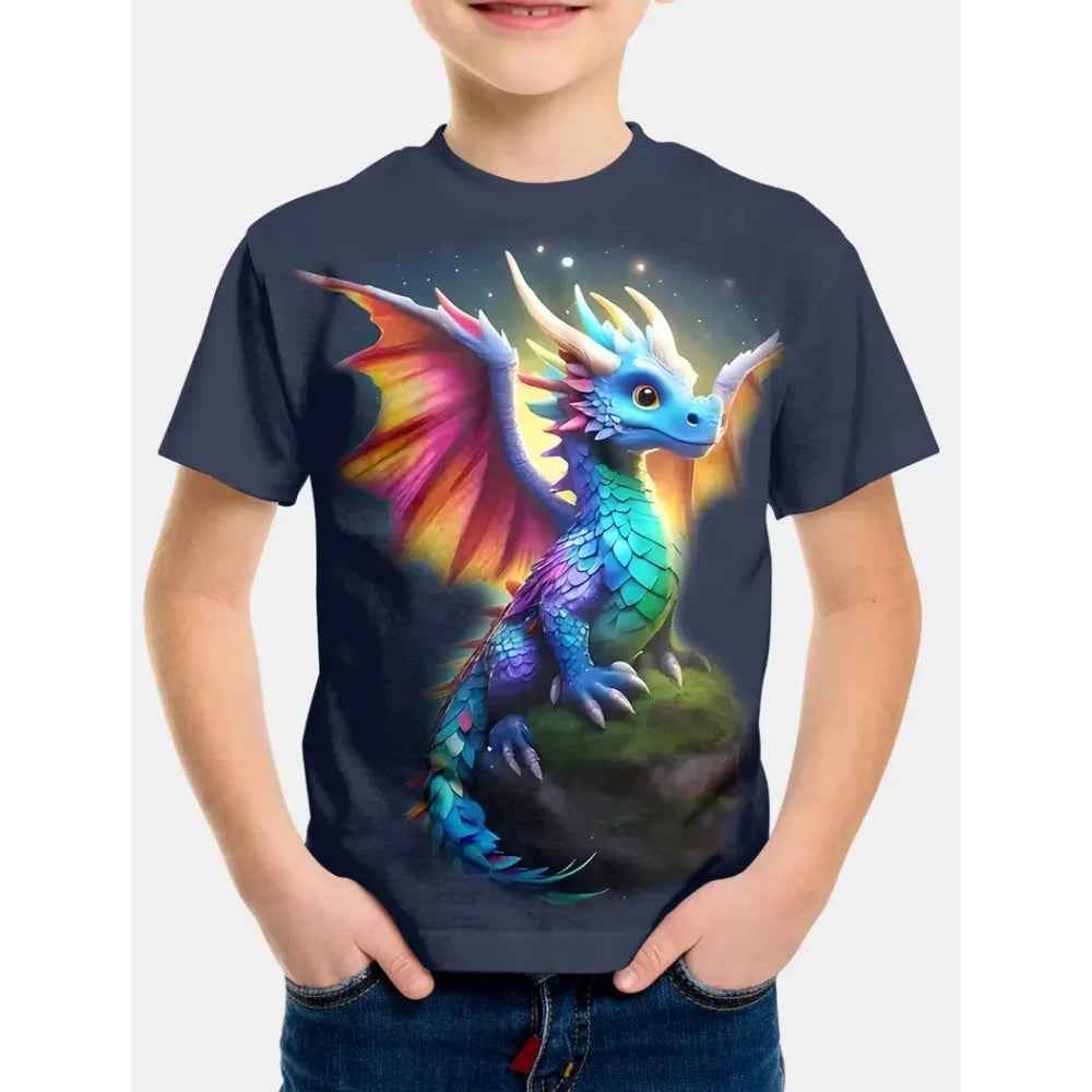 🦕 Epic Dino Adventure Tee – Roar Into Summer in Style! 3D Dinosaur Print T-Shirt for Boys – Cool, Bold, and Summer-Ready! - ThiGui