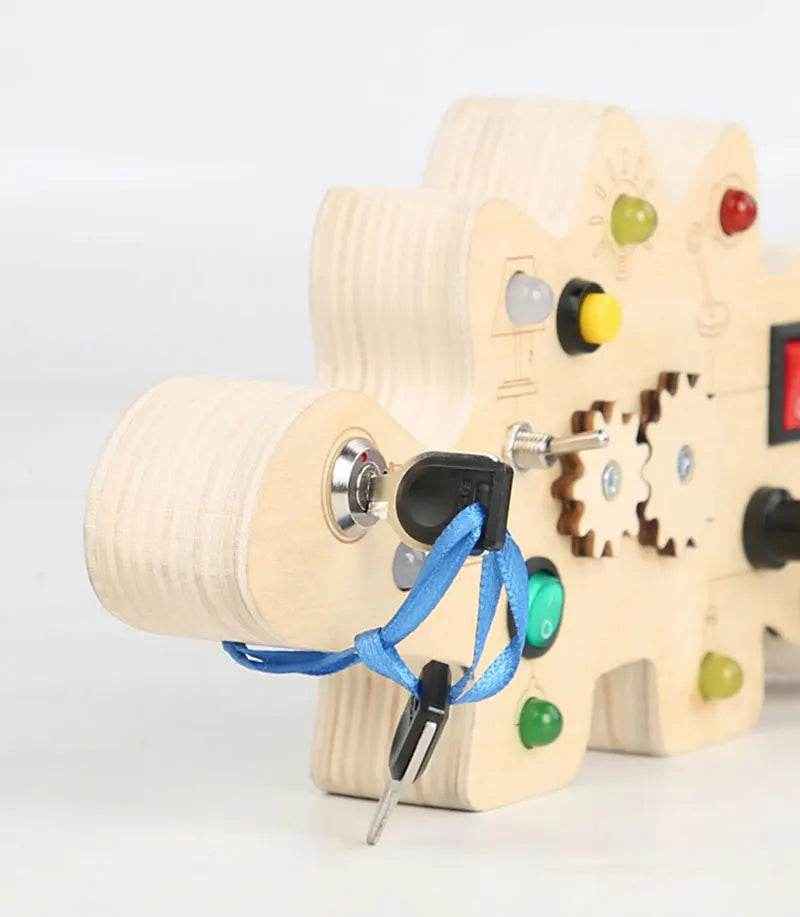 🌳Ultimate Montessori Busy Board – Light-Up Steering Wheel Fun for Curious Little Explorers! - ThiGui