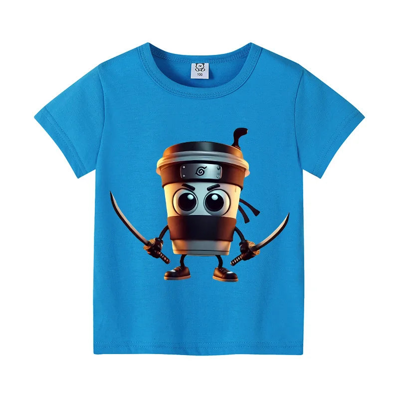 Tung Tung Shark Kids Tee 🦈😄 100% Cotton Brainrot Fun - ThiGui