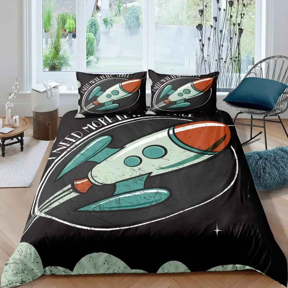 🚀Up, Up, and Asleep! Adorable Astronaut Bedding Set for Little Space Explorers - ThiGui