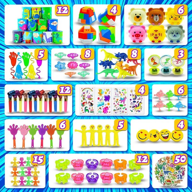 🎉 206-Piece Surprise Toy Set – Bulk Party Fun for Curious Little Explorers! 🎁🦸‍♂️ - ThiGui