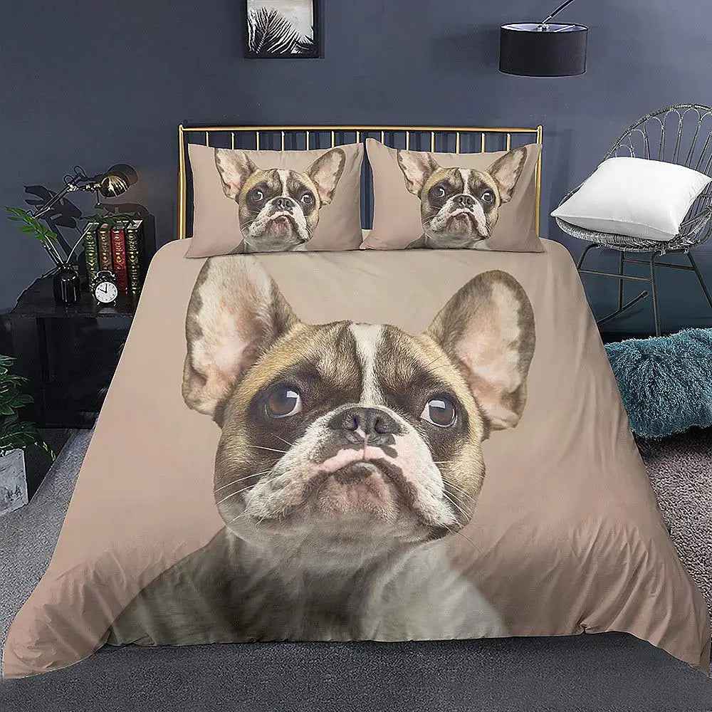 🐾Snuggle Up with a Frenchie! Adorable Bulldog Bedding Set for Little Dreamers 🐾 - ThiGui