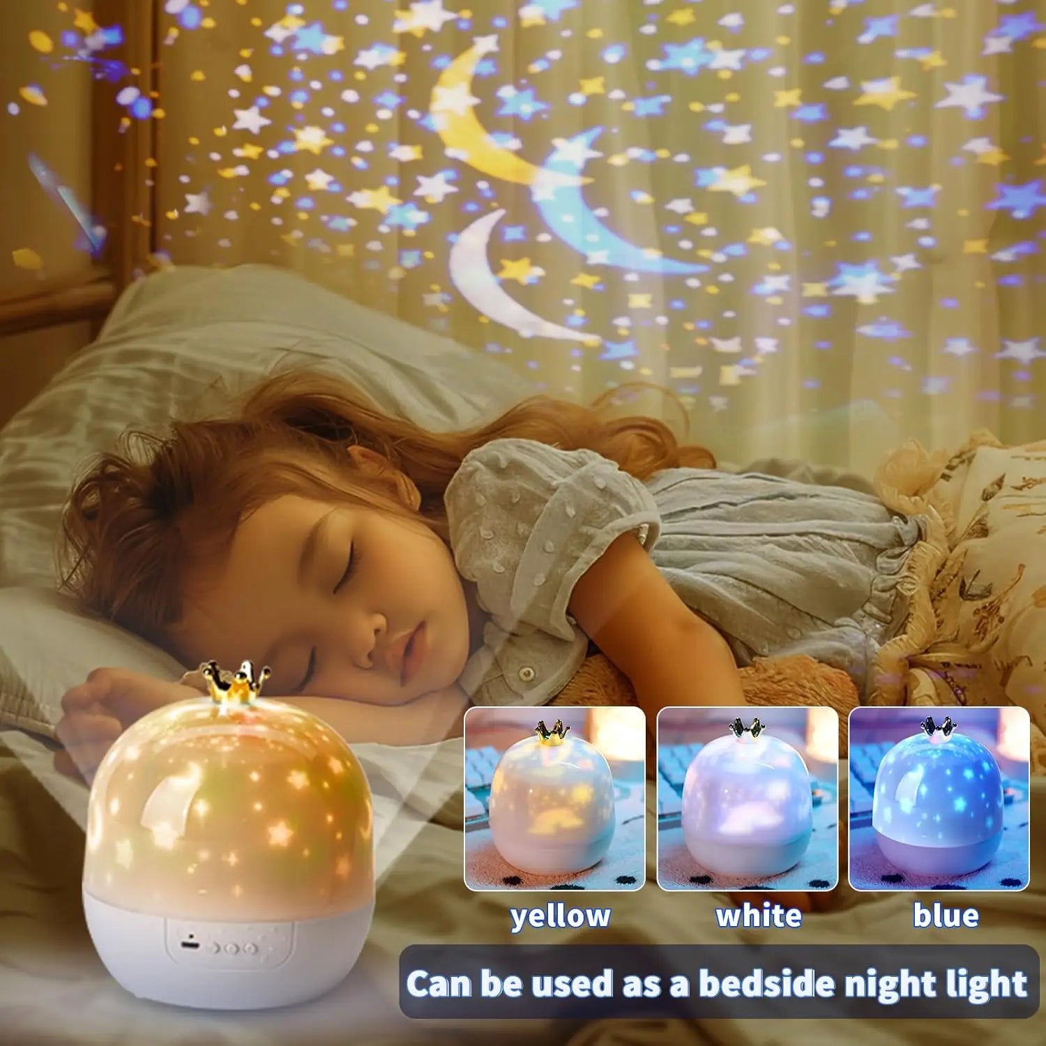 🌌✨ Starry Ocean Projector Night Light – A Magical Glow for Sweet Dreams 🌙🛏️ - ThiGui