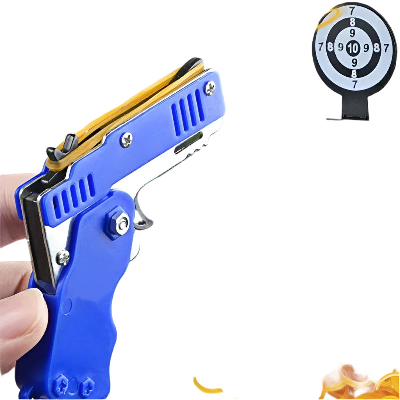 🎯 Mini Rubber Band Gun Keychain 🔫 | 60 Shots of Safe Fun for Boys on the Go! 🚗💨 - ThiGui