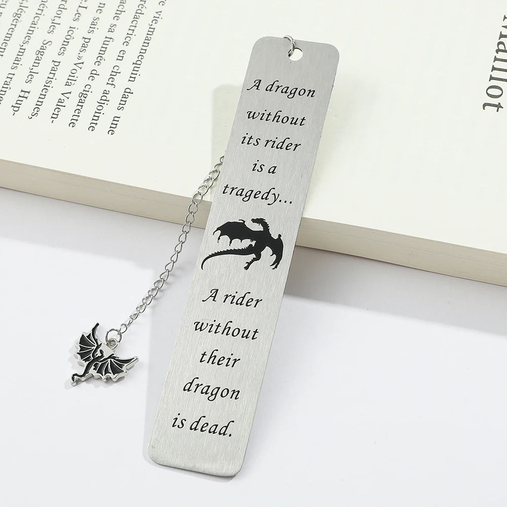 🐉📖 A Touch of Fantasy – Dragon Knight Stainless Steel Bookmark for Brave Young Readers ⚔️🔥 - ThiGui