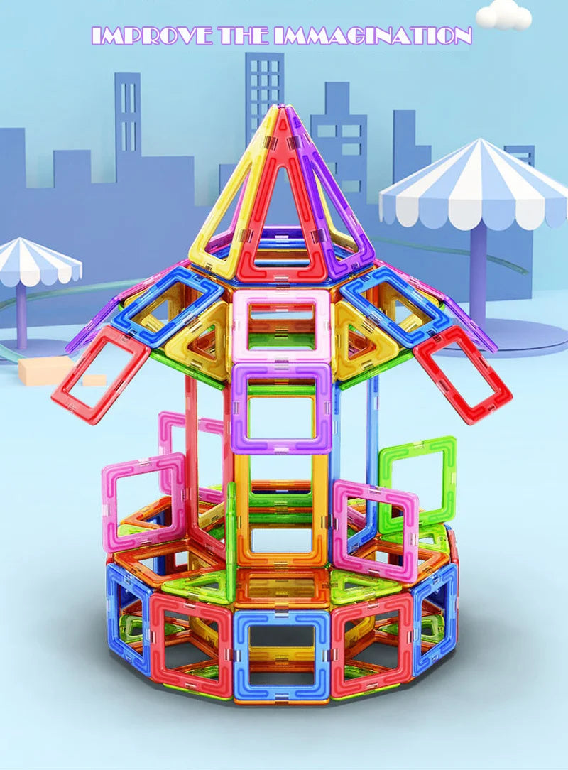 🌈 Magnetic Builder Blocks Set 🧲 | 50–100pcs of Creative STEM Fun for Curious Kids 🧠 - ThiGui