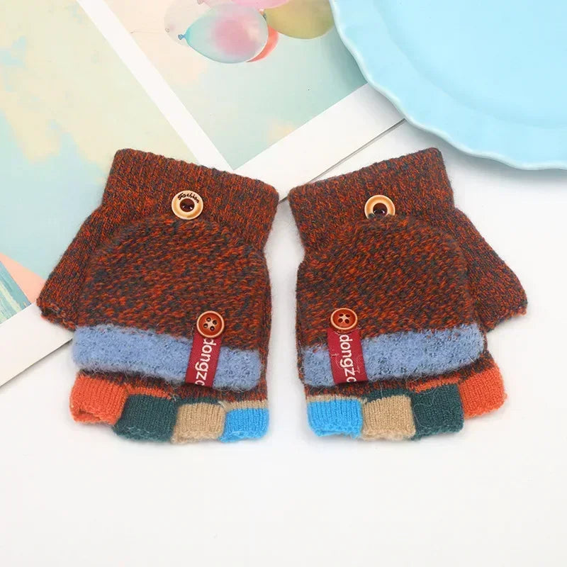 🧤✨ Flip-Top Kids Gloves – Warm, Practical & Perfect for Autumn-Winter Adventures! 🎒✍️ - ThiGui