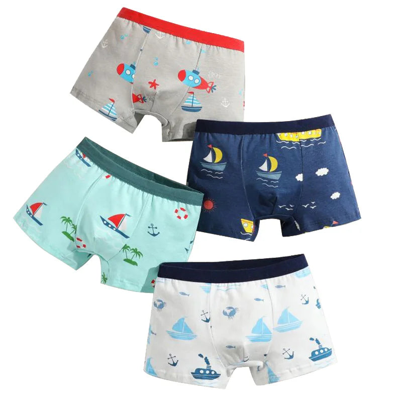 🦕🩲 Boys’ Dino Boxer Briefs – Soft Cotton Comfort in Fun Cartoon Multipacks! 🎨🧺 - ThiGui