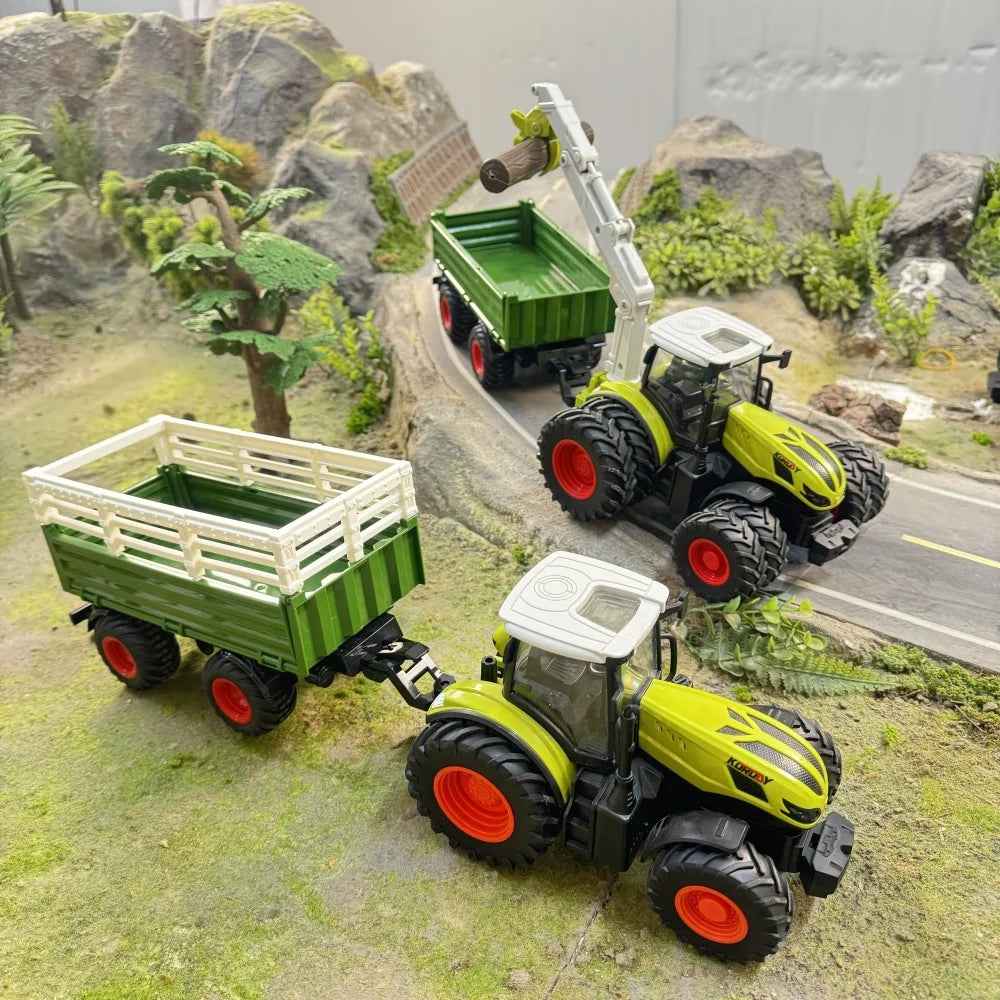 🚜 Big Wheels, Bright Lights – Farm Tractor Toy with Sounds & Trailer Fun! 🎶🌾 - ThiGui