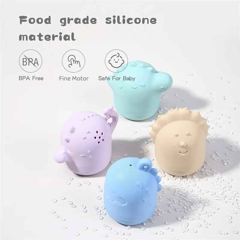 🐳 Soft Silicone Animal Bath Toys – Splash-Safe Fun with Cuddly Creatures! 💦🛁 - ThiGui